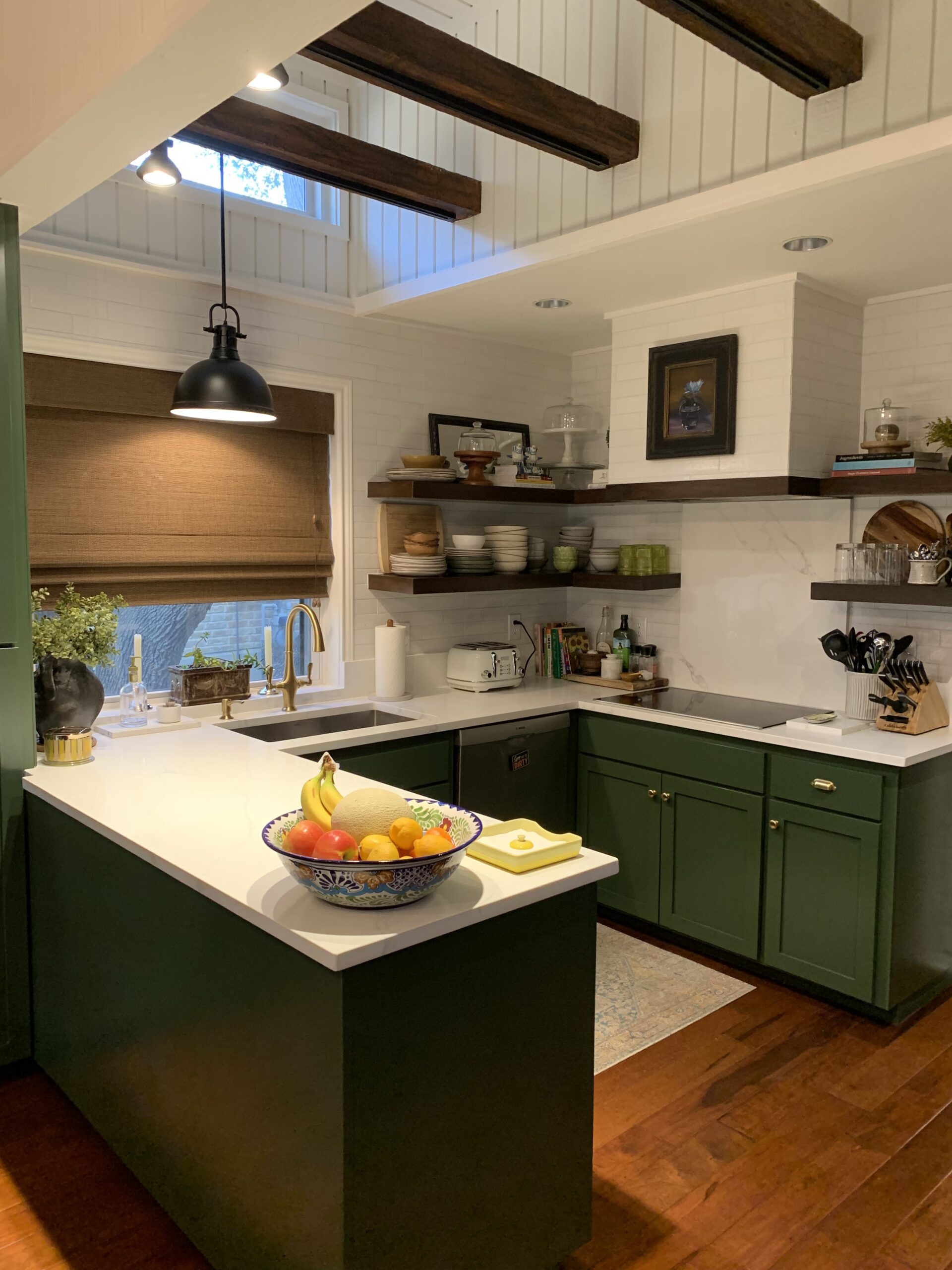 New custom kitchen cabinets installed in a bright San Antonio family kitchen remodel